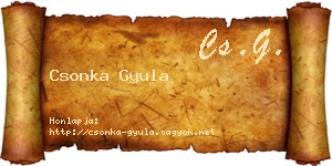 Csonka Gyula névjegykártya