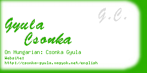 gyula csonka business card